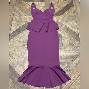 Elegant Purple Peplum Dress